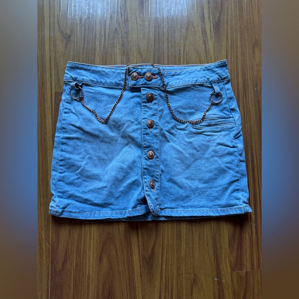 Blue Denim Skirt with Chain Detail size 5/6 women’s